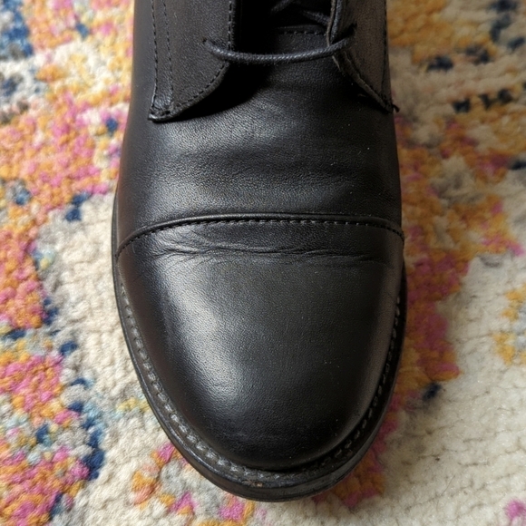 Latitude Femme Classic Genuine Leather Lace Up Block Heeled Ankle Boots Black 37 - Picture 11 of 16